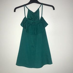 Charlotte Russe. Turquoise tank top w ruffle. XS